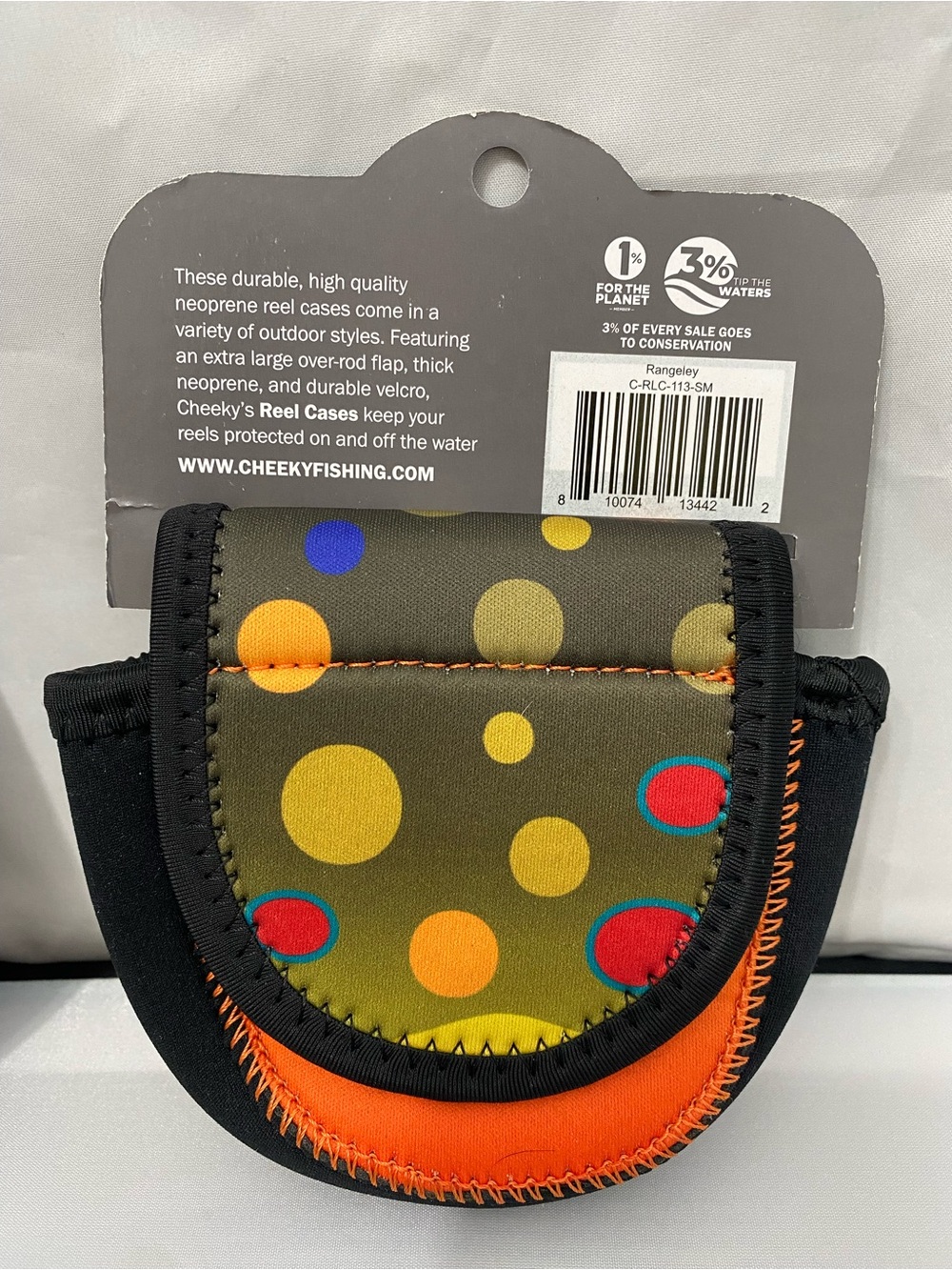 Fly Reel Case in Orange and Black - Neoprene Protection - Picture 4 of 6